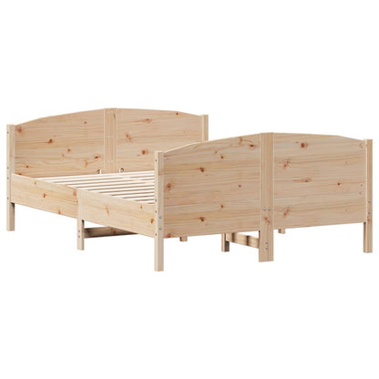Letto senza Materasso 135x190 cm in Legno Massello di Pino - homemem39