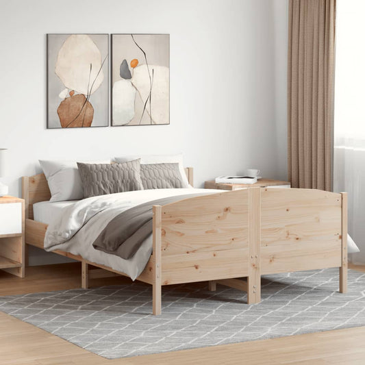 Letto senza Materasso 135x190 cm in Legno Massello di Pino - homemem39
