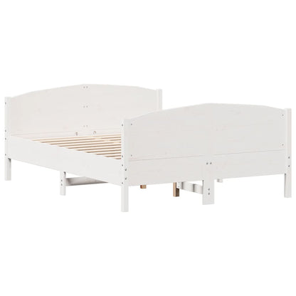 Letto senza Materasso Bianco 135x190 cm Legno Massello di Pino | homemem39