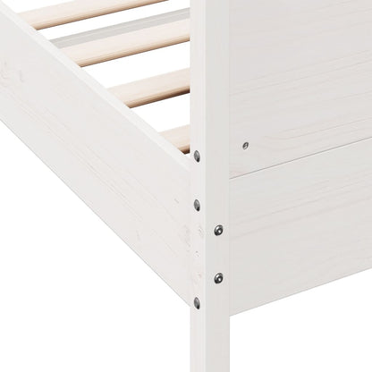 Letto senza Materasso Bianco 135x190 cm Legno Massello di Pino | homemem39