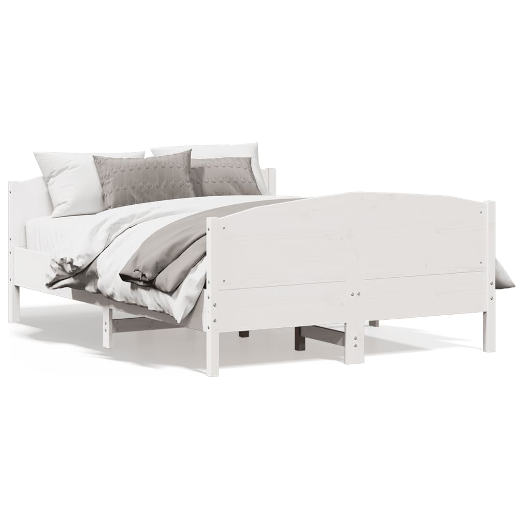 Letto senza Materasso Bianco 120x190 cm Legno Massello di Pino | homemem39