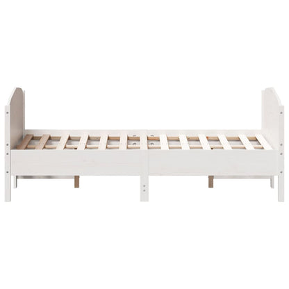 Letto senza Materasso Bianco 120x190 cm Legno Massello di Pino | homemem39