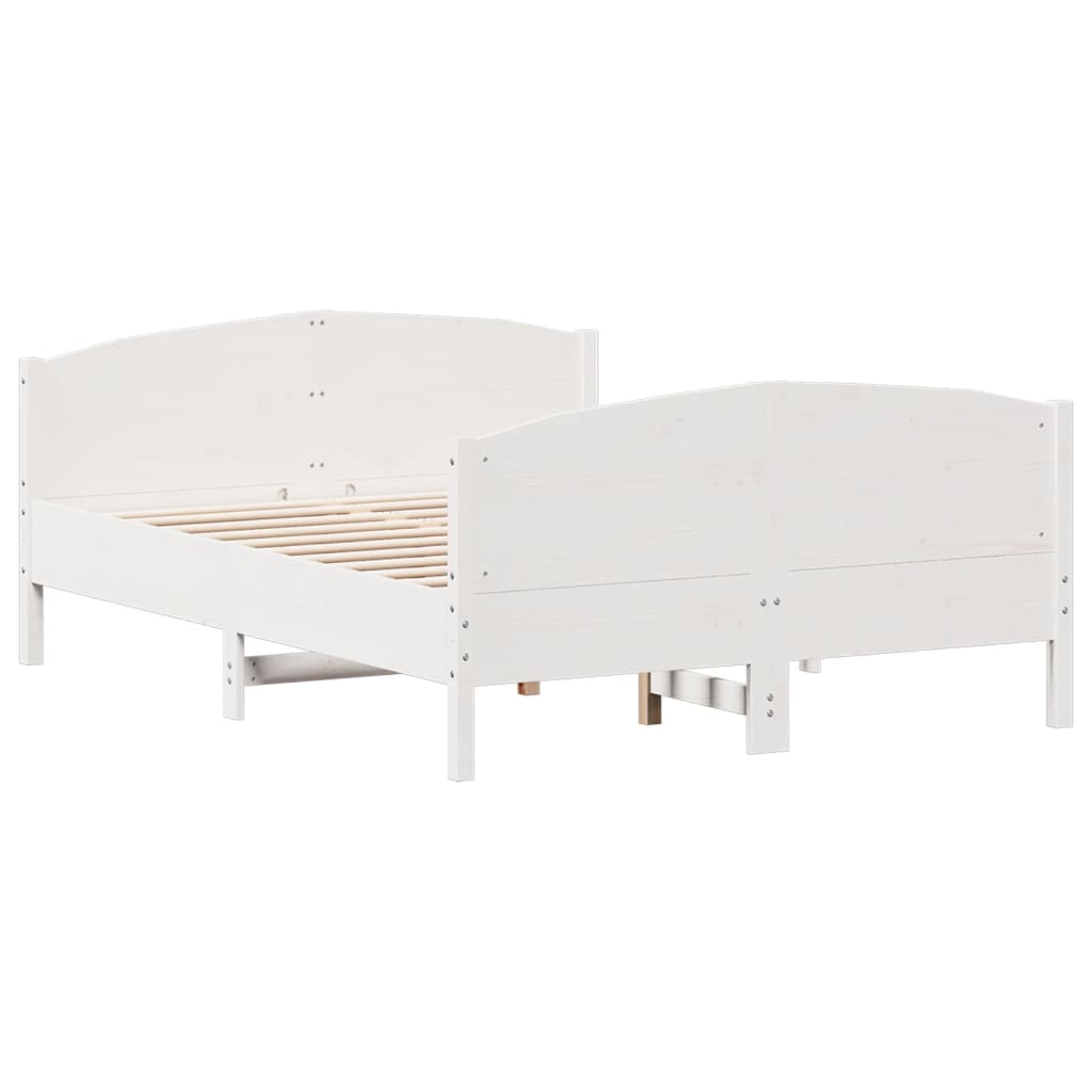 Letto senza Materasso Bianco 120x190 cm Legno Massello di Pino | homemem39