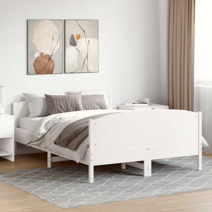 Letto senza Materasso Bianco 120x190 cm Legno Massello di Pino | homemem39