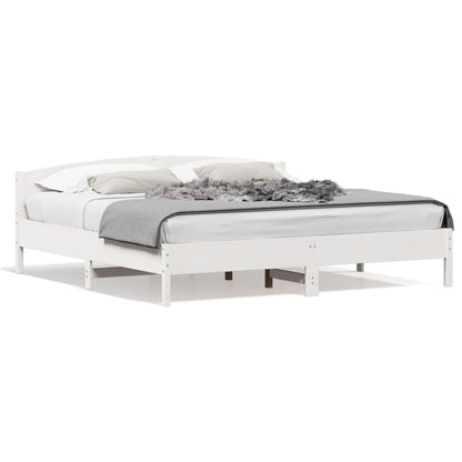 Giroletto senza Materasso Bianco 200x200 cm Legno Massello Pino | homemem39