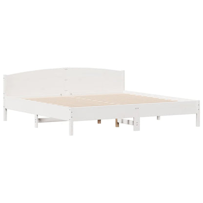 Giroletto senza Materasso Bianco 200x200 cm Legno Massello Pino | homemem39