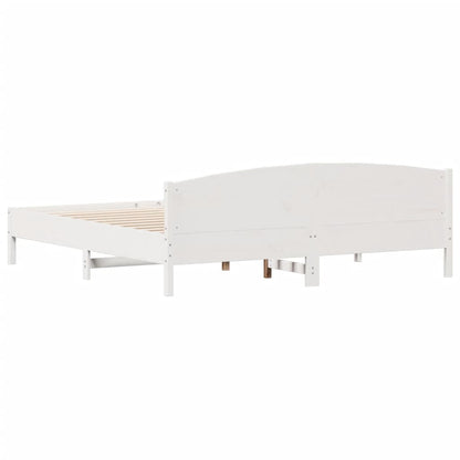 Giroletto senza Materasso Bianco 200x200 cm Legno Massello Pino | homemem39