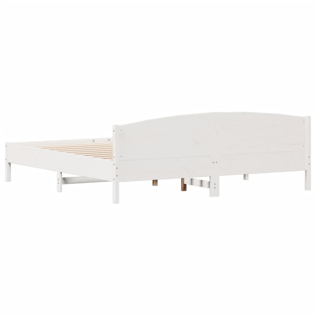 Giroletto senza Materasso Bianco 180x200 cm Legno Massello Pino | homemem39