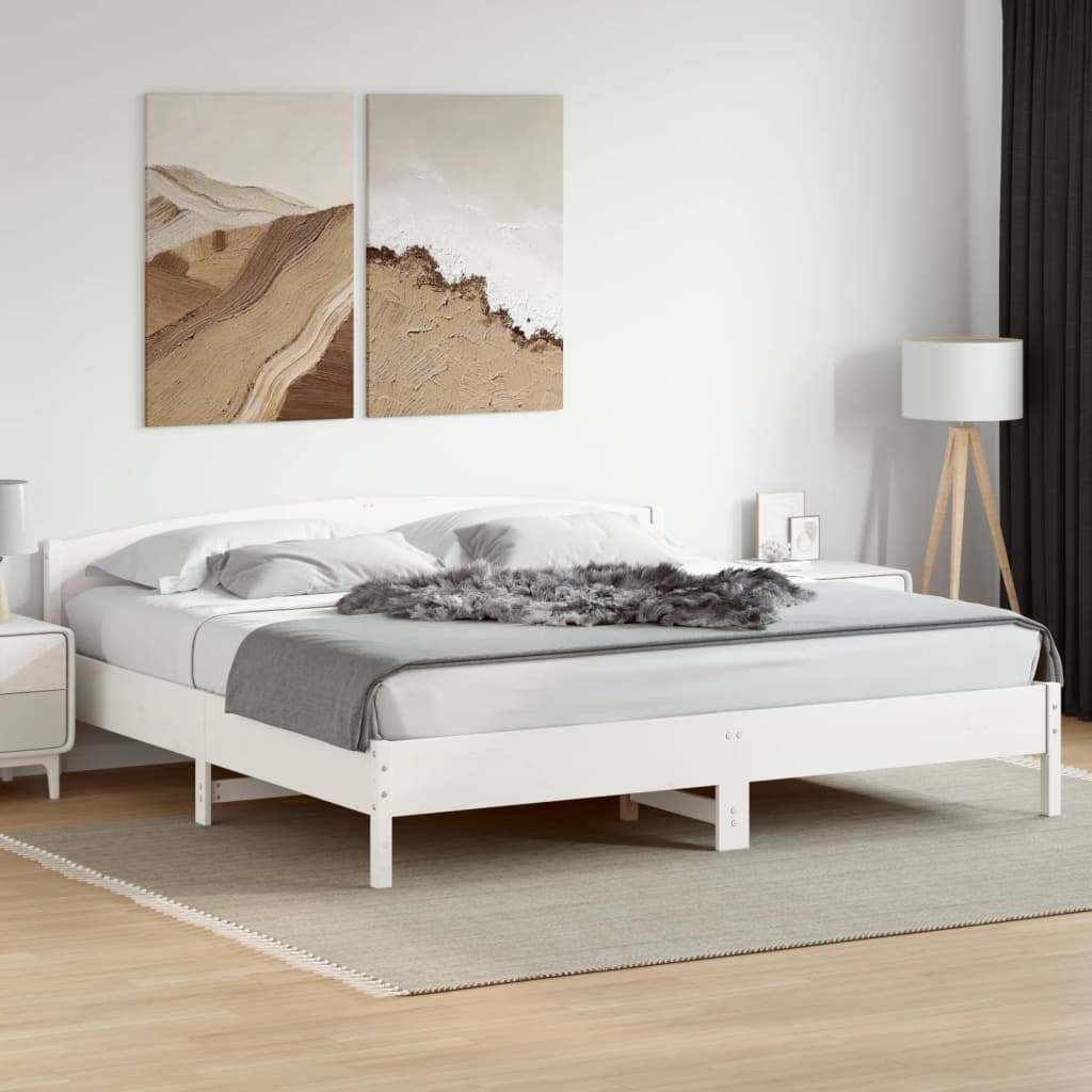 Giroletto senza Materasso Bianco 180x200 cm Legno Massello Pino | homemem39