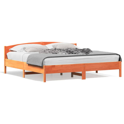 Giroletto senza Materasso Marrone Cera 180x200 cm Legno di Pino | homemem39