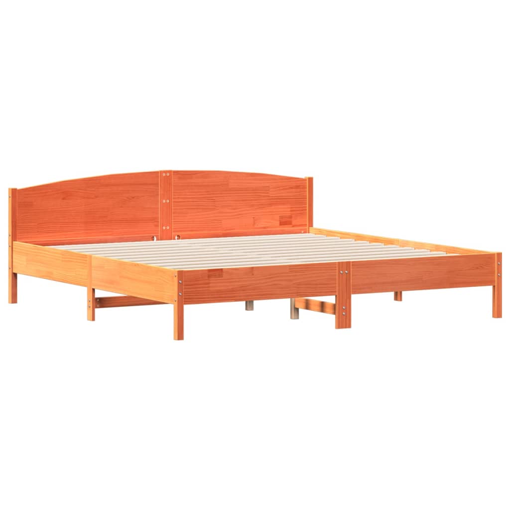 Giroletto senza Materasso Marrone Cera 180x200 cm Legno di Pino | homemem39