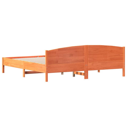 Giroletto senza Materasso Marrone Cera 180x200 cm Legno di Pino | homemem39