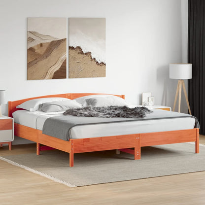 Giroletto senza Materasso Marrone Cera 180x200 cm Legno di Pino | homemem39