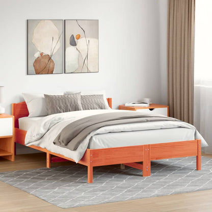 Giroletto senza Materasso Marrone Cera 160x200 cm Legno di Pino | homemem39