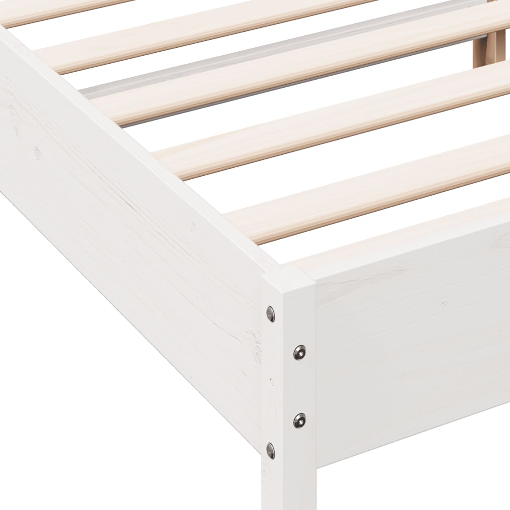 Giroletto senza Materasso Bianco 150x200 cm Legno Massello Pino | homemem39