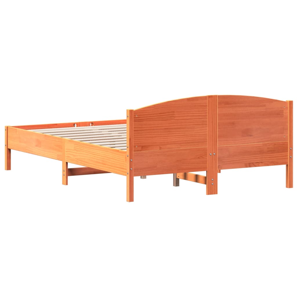 Giroletto senza Materasso Marrone Cera 150x200 cm Legno di Pino | homemem39
