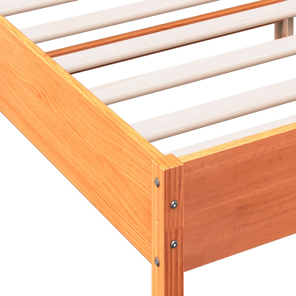 Giroletto senza Materasso Marrone Cera 150x200 cm Legno di Pino | homemem39