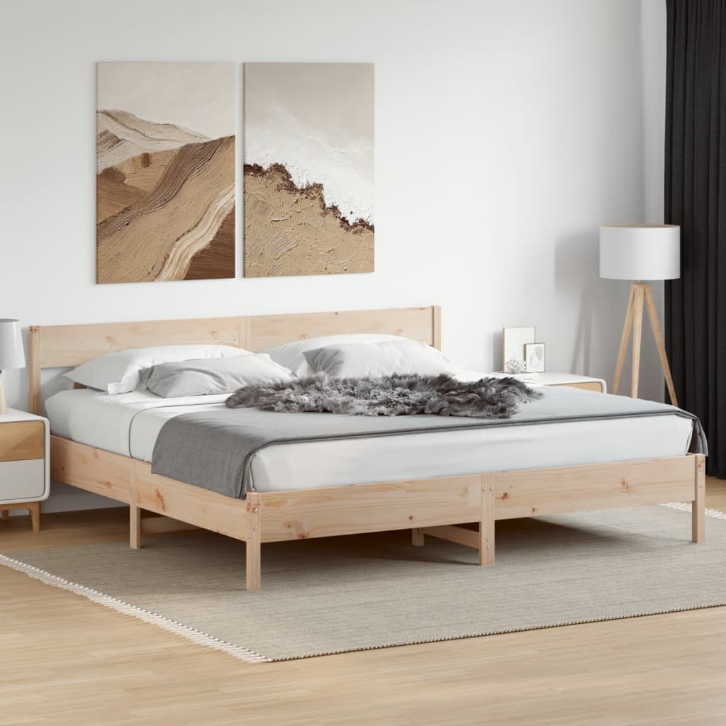 Giroletto senza Materasso 200x200 cm in Legno Massello di Pino | homemem39
