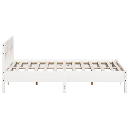 Giroletto senza Materasso Bianco 200x200 cm Legno Massello Pino | homemem39