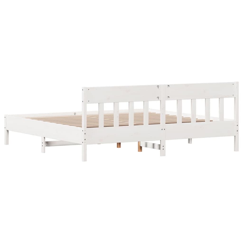 Giroletto senza Materasso Bianco 200x200 cm Legno Massello Pino | homemem39