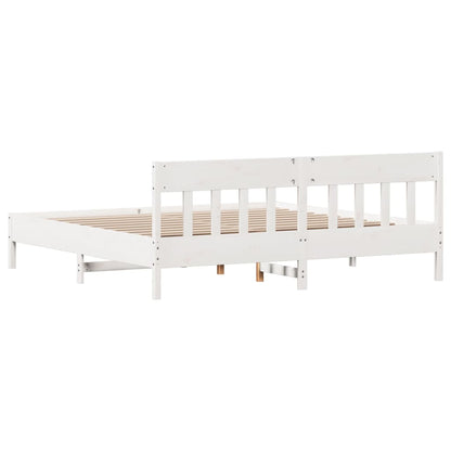 Giroletto senza Materasso Bianco 200x200 cm Legno Massello Pino | homemem39