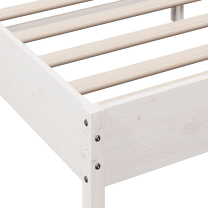 Giroletto senza Materasso Bianco 200x200 cm Legno Massello Pino | homemem39