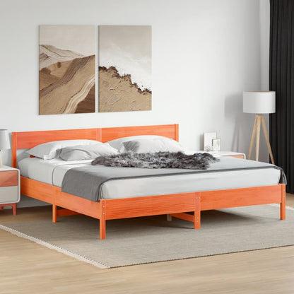 Giroletto senza Materasso Marrone Cera 200x200 cm Legno di Pino | homemem39