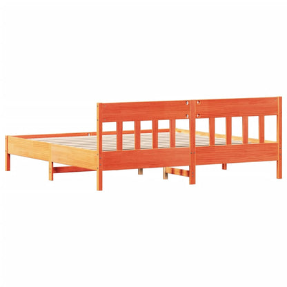 Giroletto senza Materasso Marrone Cera 180x200 cm Legno di Pino | homemem39