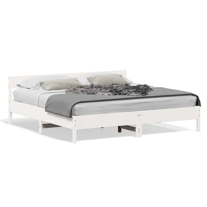 Giroletto senza Materasso Bianco 200x200 cm Legno Massello Pino | homemem39