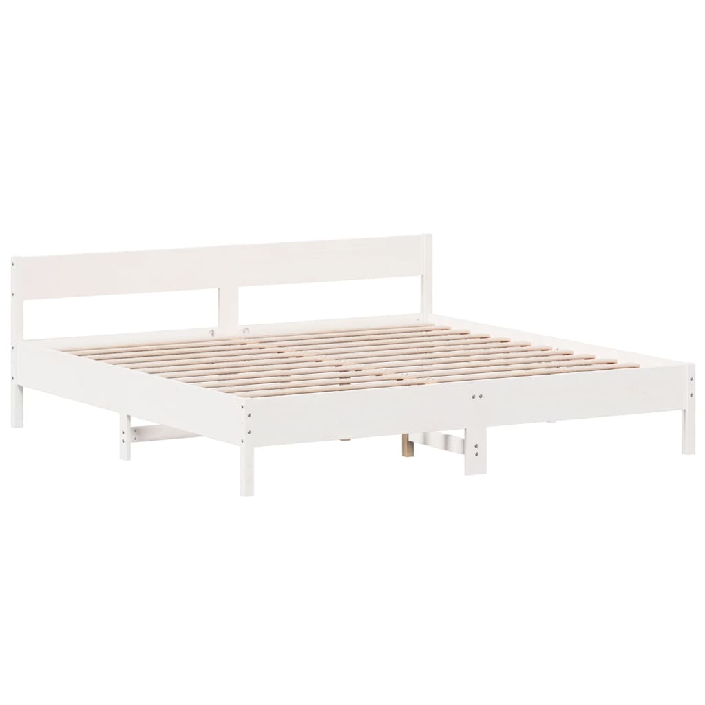 Giroletto senza Materasso Bianco 200x200 cm Legno Massello Pino | homemem39