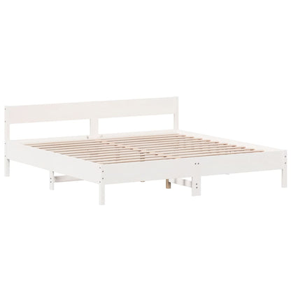 Giroletto senza Materasso Bianco 200x200 cm Legno Massello Pino | homemem39