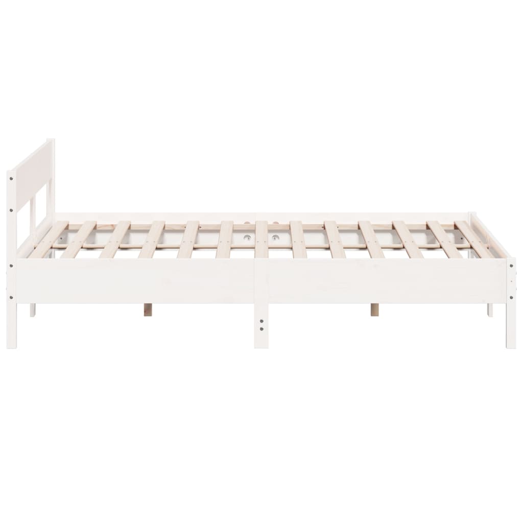 Giroletto senza Materasso Bianco 200x200 cm Legno Massello Pino | homemem39