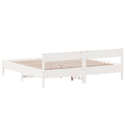 Giroletto senza Materasso Bianco 200x200 cm Legno Massello Pino | homemem39