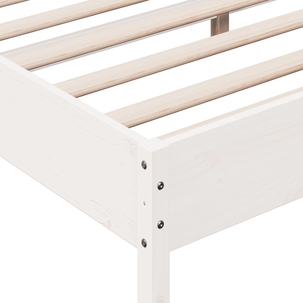 Giroletto senza Materasso Bianco 200x200 cm Legno Massello Pino | homemem39