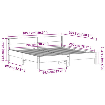 Giroletto senza Materasso Bianco 200x200 cm Legno Massello Pino | homemem39