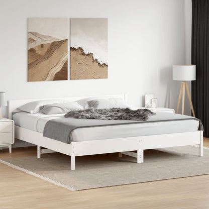 Giroletto senza Materasso Bianco 200x200 cm Legno Massello Pino | homemem39
