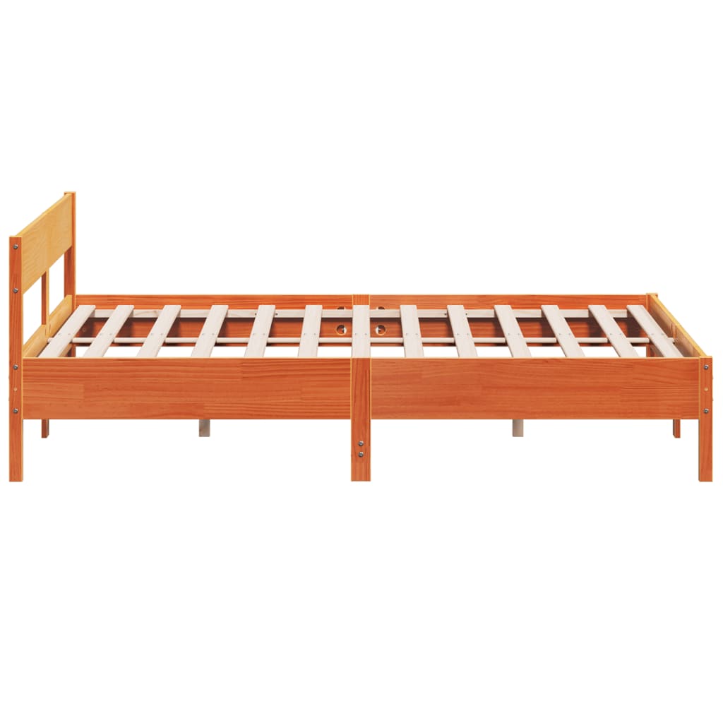 Giroletto senza Materasso Marrone Cera 200x200 cm Legno di Pino | homemem39