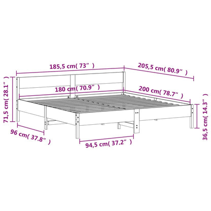 Giroletto senza Materasso 180x200 cm in Legno Massello di Pino | homemem39