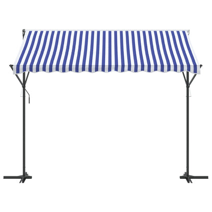 Tenda da Sole Blu e Bianca 300x300 cm in Tessuto e Acciaio | homemem39