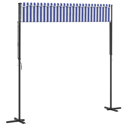 Tenda da Sole Blu e Bianca 300x300 cm in Tessuto e Acciaio | homemem39