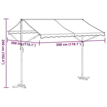 Tenda da Sole Blu e Bianca 300x300 cm in Tessuto e Acciaio | homemem39