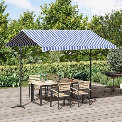 Tenda da Sole Blu e Bianca 300x300 cm in Tessuto e Acciaio | homemem39