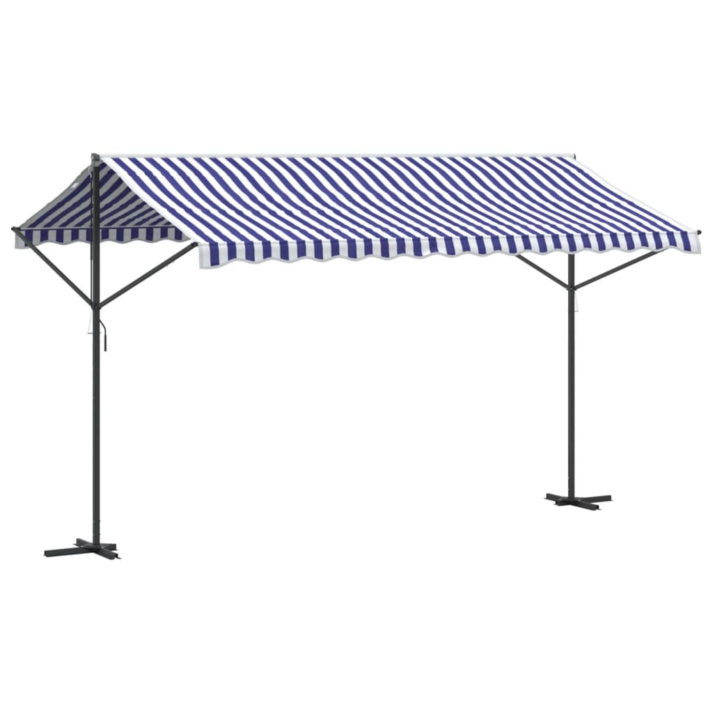 Tenda da Sole Blu e Bianca 400x300 cm in Tessuto e Acciaio | homemem39