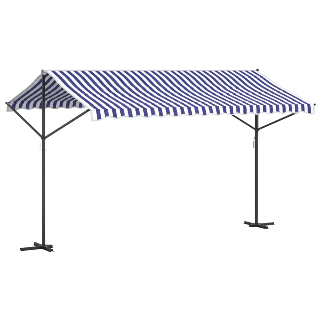 Tenda da Sole Blu e Bianca 400x300 cm in Tessuto e Acciaio | homemem39