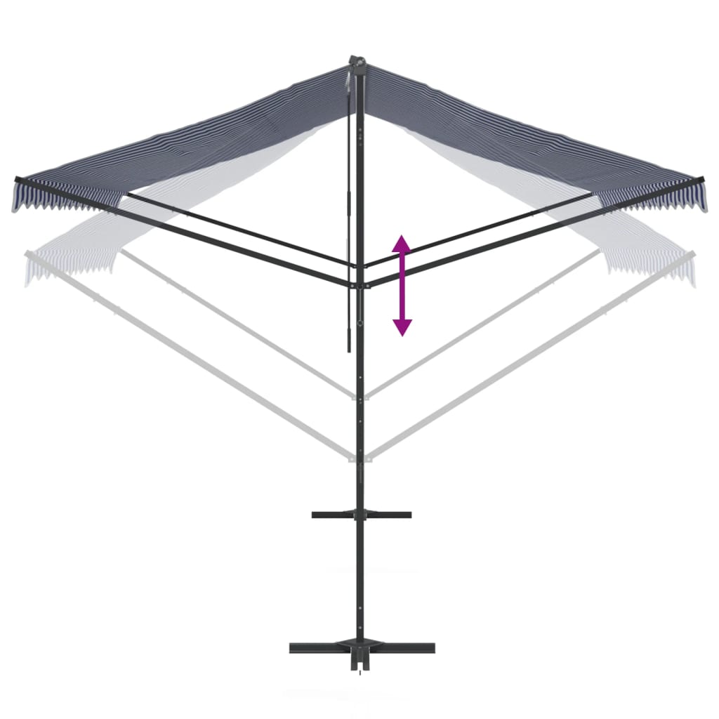 Tenda da Sole Blu e Bianca 400x300 cm in Tessuto e Acciaio | homemem39