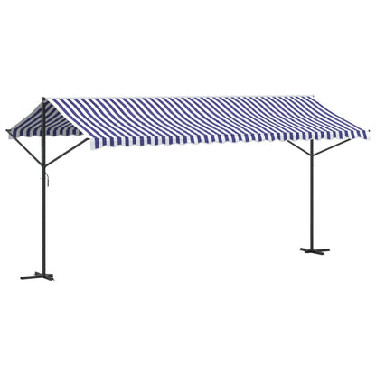 Tenda da Sole Blu e Bianca 500x300 cm in Tessuto e Acciaio | homemem39