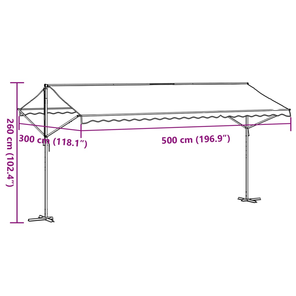 Tenda da Sole Blu e Bianca 500x300 cm in Tessuto e Acciaio | homemem39