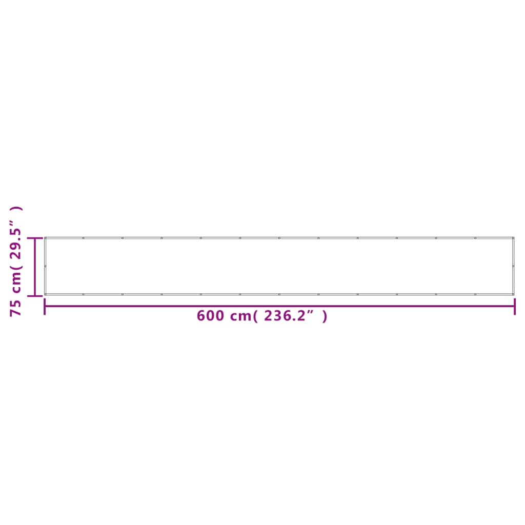 Paravento Balcone Grigio chiaro 75x600cm 100% Poliestere Oxford | homemem39