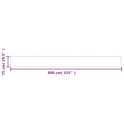 Paravento Balcone Grigio chiaro 75x800cm 100% Poliestere Oxford | homemem39