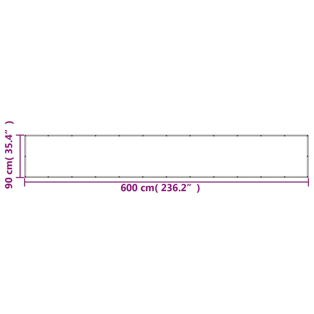Paravento Balcone Grigio chiaro 90x600cm 100% Poliestere Oxford | homemem39